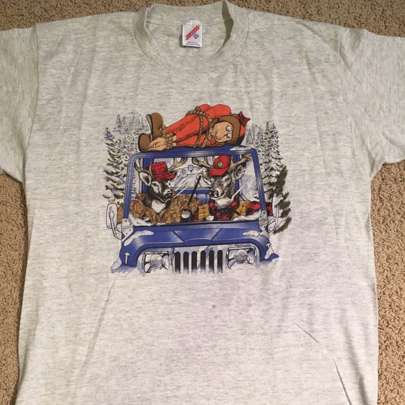 Vintage Hunting Redneck Deer Jerzees T 